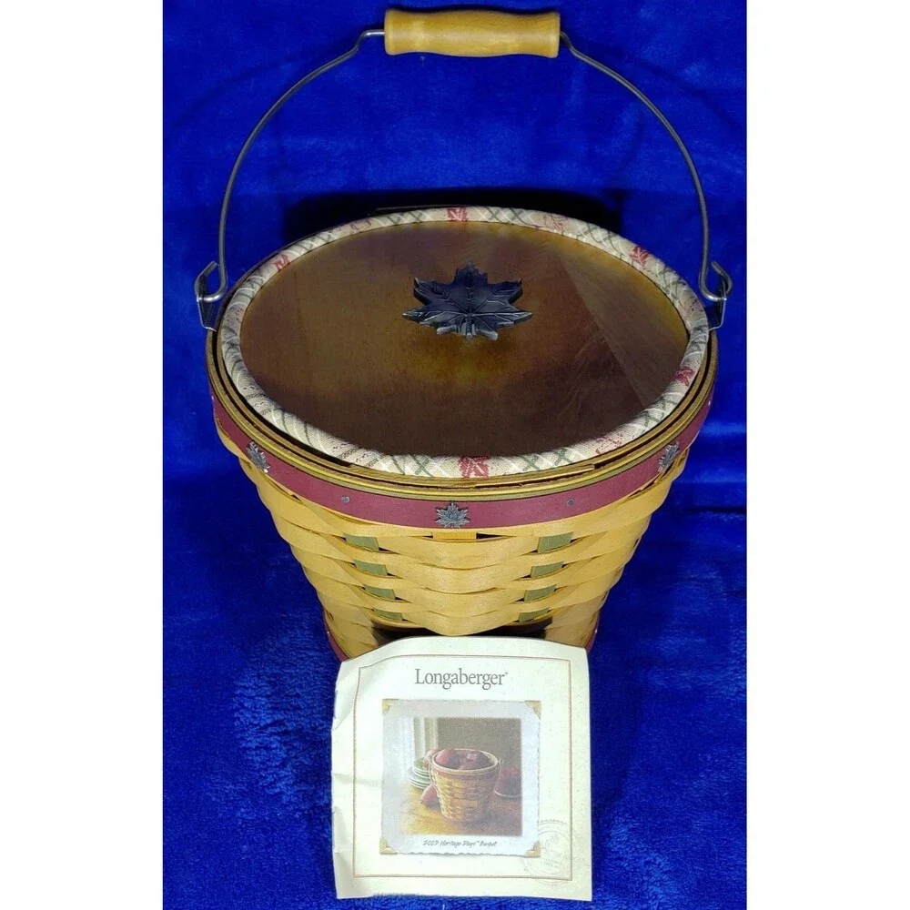 Longaberger 2003 Heritage Days Basket COMBO ~Metalware Acorn Candle~  #10601